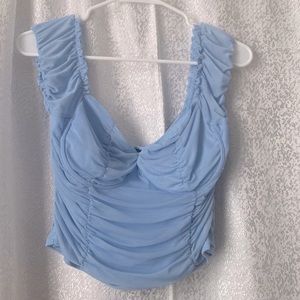 New Baby Blue Crop Top Large
